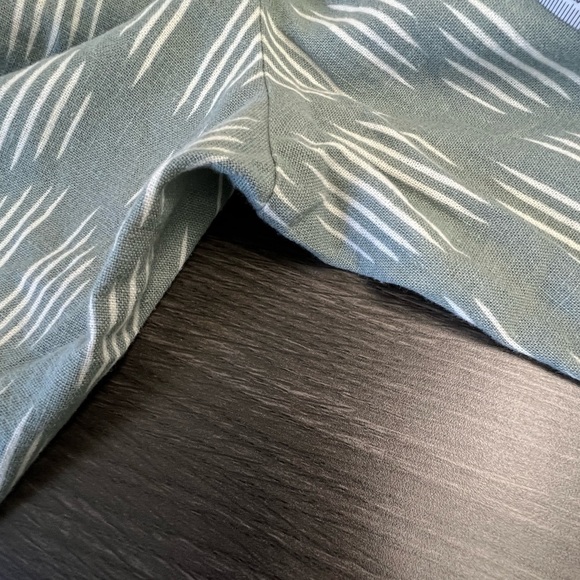 DIP Linen Rayon blend Beachy Ankle Pants. Green with leaf design Rope Tie Beach - Picture 7 of 10